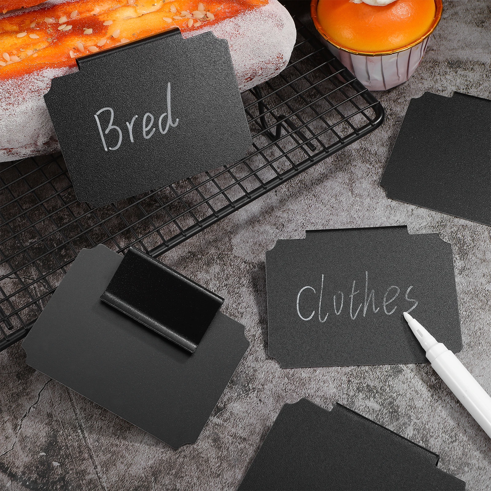 

12 Pcs Basket-mounted Water Pen Labels Clip Clips for Labeling Plastic Bin On Storage