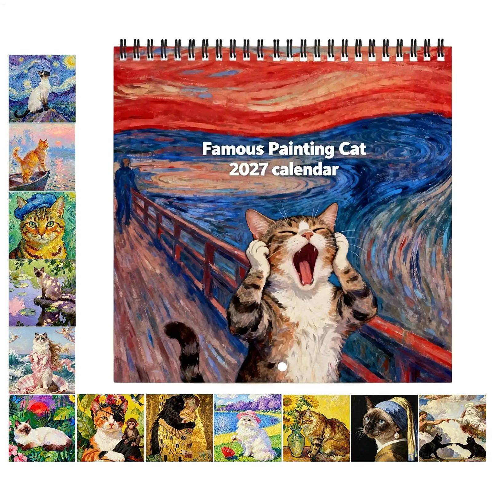 16 Patterns 2027Christmas Wall Calendar 12 Month Monthly Organizer New Year Wall Calendar Planner for Home Office School Meeting