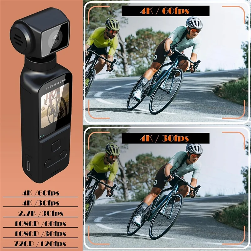 FFYY-4K Fotocamera corpo con microfono esterno, mini WiFi digitale tascabile per sport all'aria aperta, bici, viaggi, Action-64GB