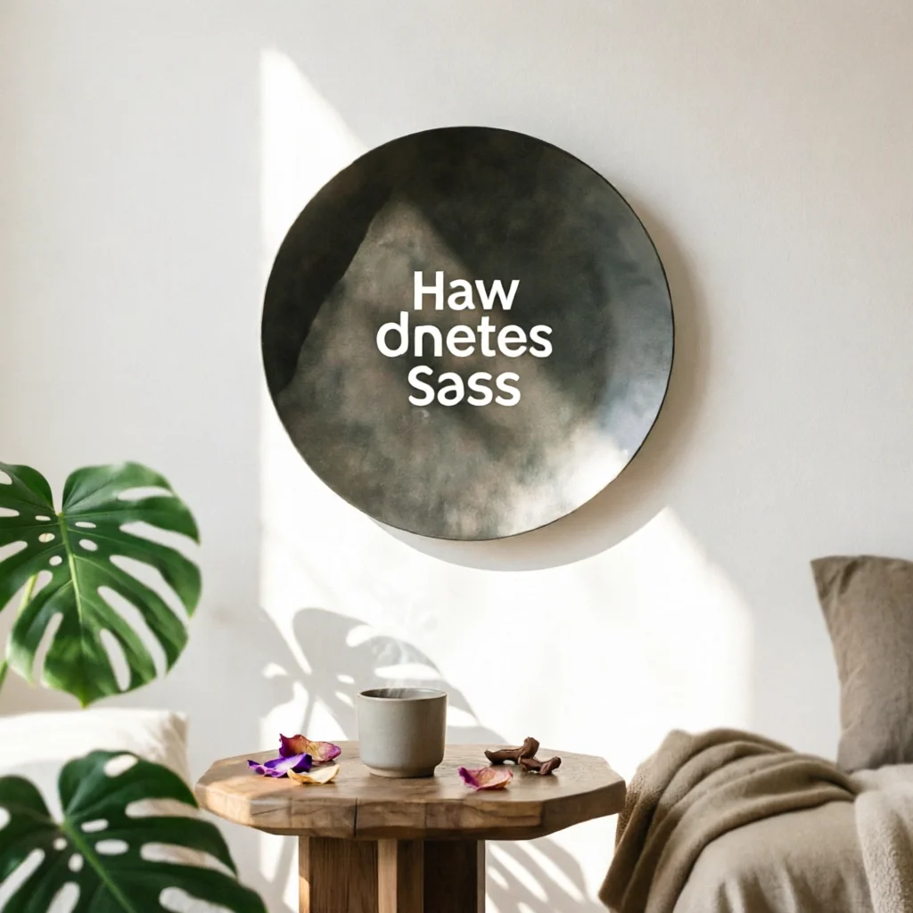 Round Wall Plaque Contemporary Metal Wall Decor Geometric Long-Lasting for Homeowners, Living Room, Bedroom