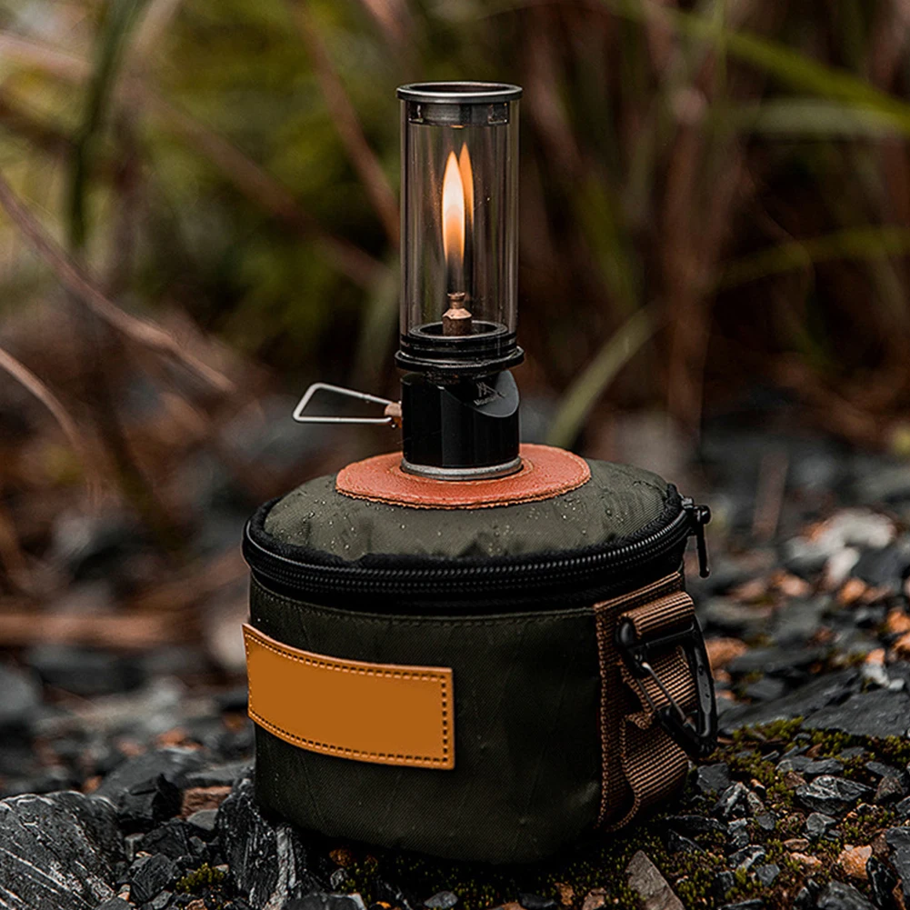 Camping Gas Lantern Tent Night Light Windproof Butane Gas Light Lantern Metal Gas Candle Light for Outdoor Emergencies