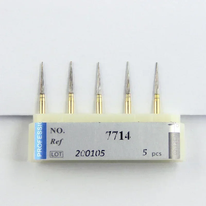 Dental Tungsten Finishing Carbide Burs FG 7714 Flat End Taper Dentistry Grinding Drills High Speed for Triming Dentists Tools