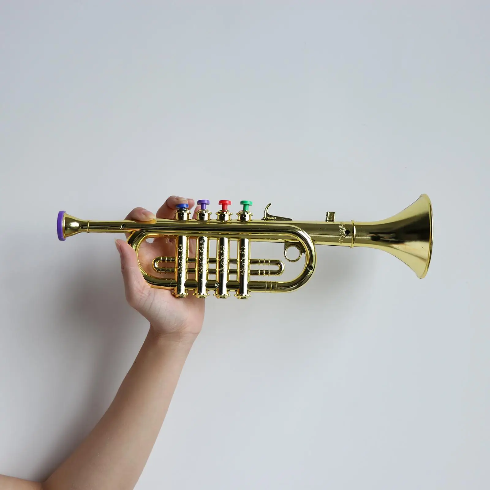 Plastic Trumpet Wind Instrument for Children With 3 Colored Keys