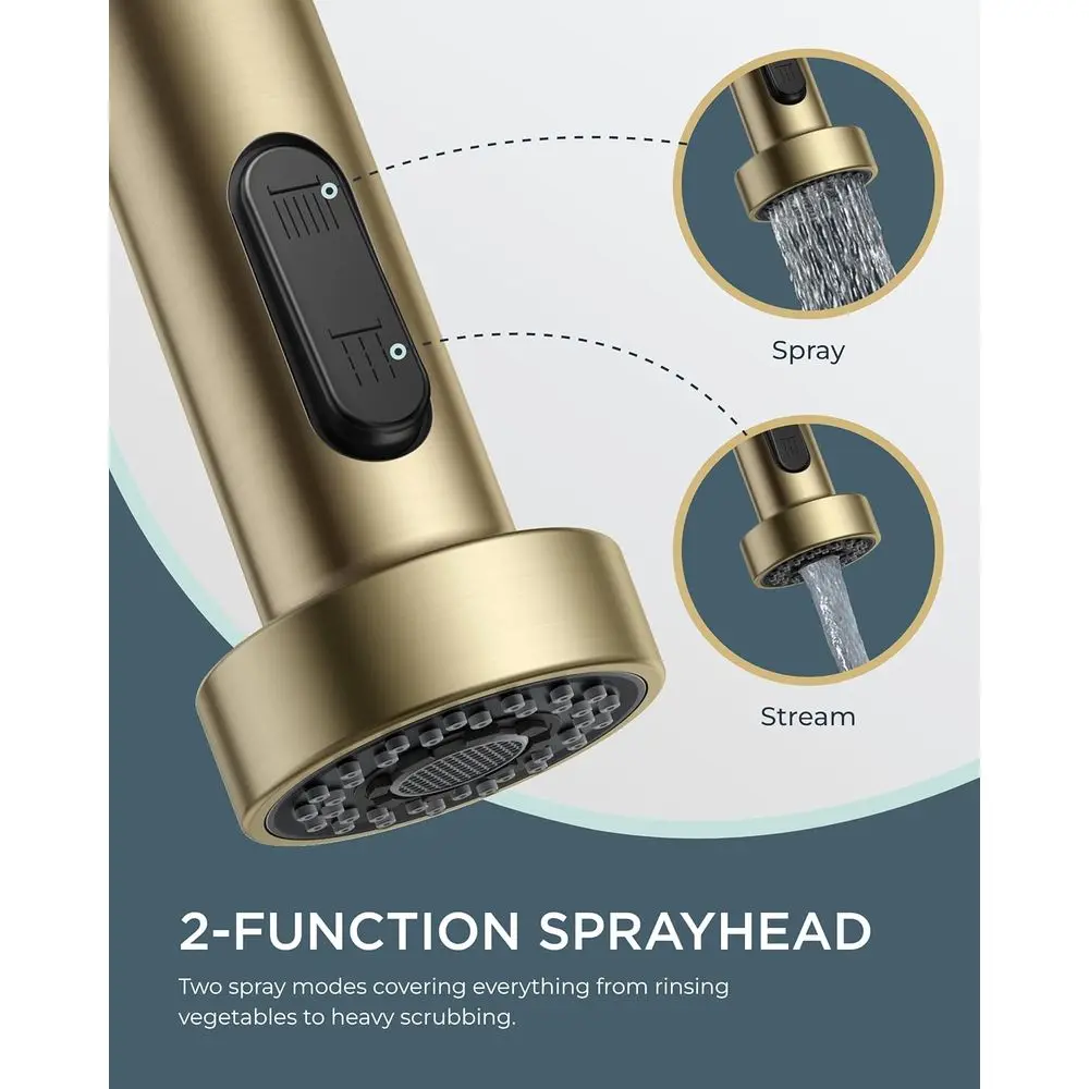 Stainless Pull-Out Spray Faucet, Single Handle Pot Filler for Kitchen, Laundry, and Bar Sinks