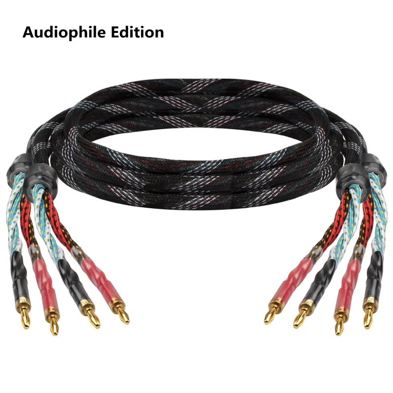 Hifi Western Electric Audiophile 4N OFC Speaker Cable Audio Electric Line With High-Purity Copper Amplifier Banana Head Plug