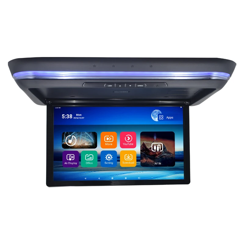 

15.6 Inch Electric Car TV Flip Roof Remote Control Voice Control HD Touch Screen Android WiFi Car Entertainment System