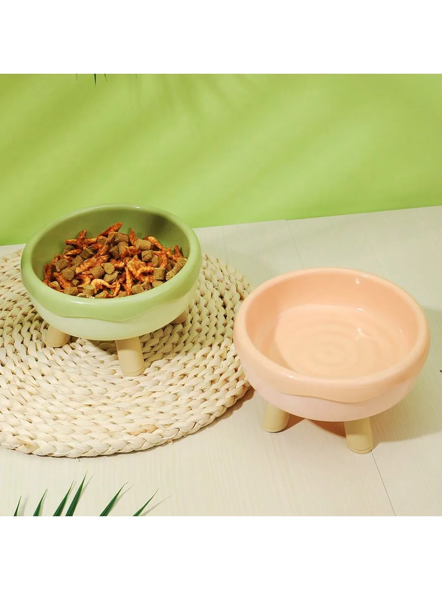 1PC Pet Cat Neck Protection Bowl Macaron Four Legged Bowl