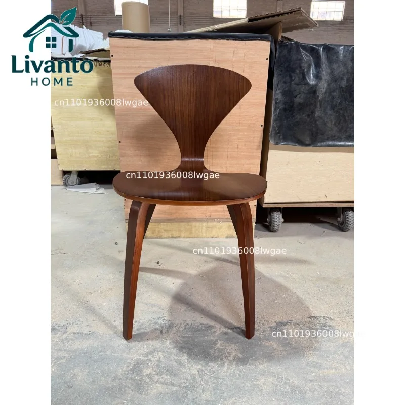 

Cherner Chair American High-end Light Luxury Retro Industrial Style Cafe Leisure Chair Solid Wood Backrest Dining Chair