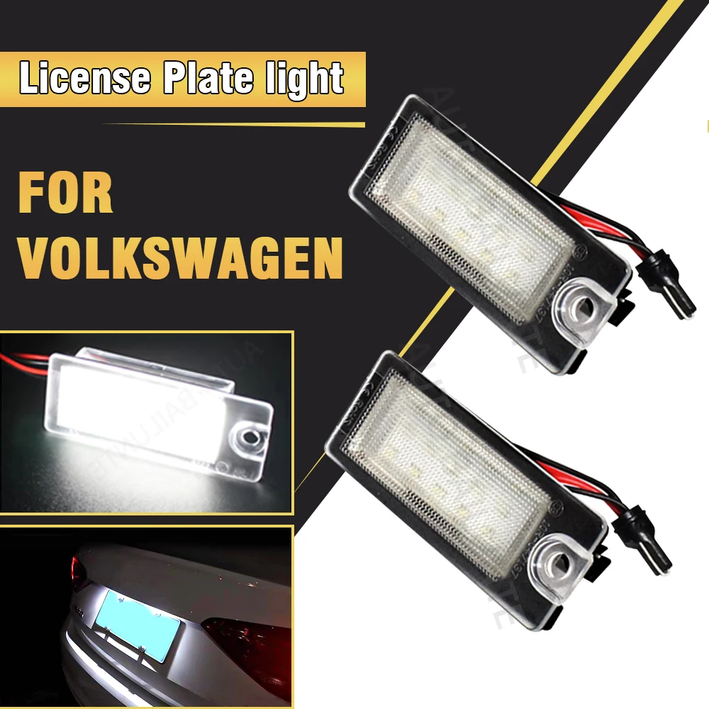 2PCS White LED Number License Plate Light Lamp For Volvo S60 V70 S80 XC70 XC90 Auto Parts Lighting 