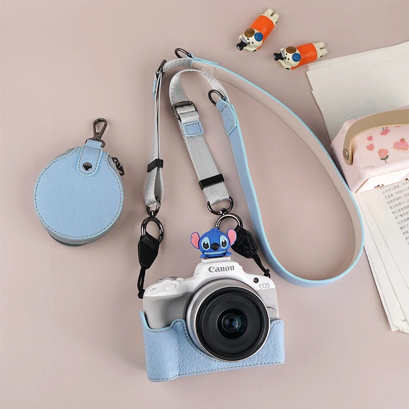 NiYi Kameratasche für Canon EOS R50, Kameratasche, Schutztasche, halbe Hülle mit Schultergurt, Kameratasche unten offen, stretchfest 9