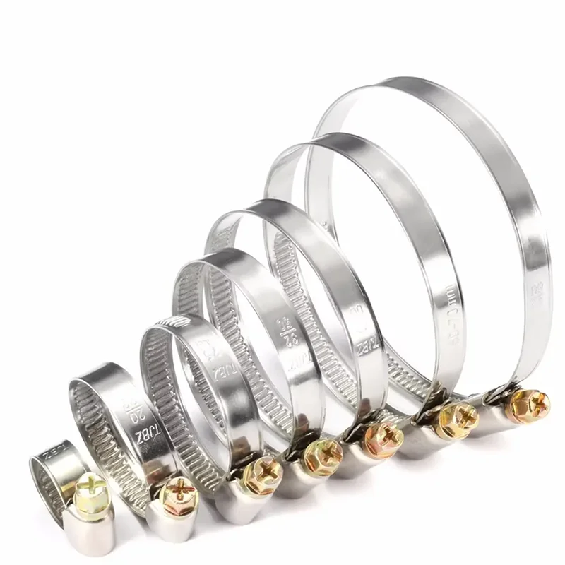 

5Pcs 8-80mm Anti-oxidation Hose Pipe Clamps Stainless Steel Hose Clips Fuel Water Pipe Clamps Worm Drive Spring Ring Clamp Clips