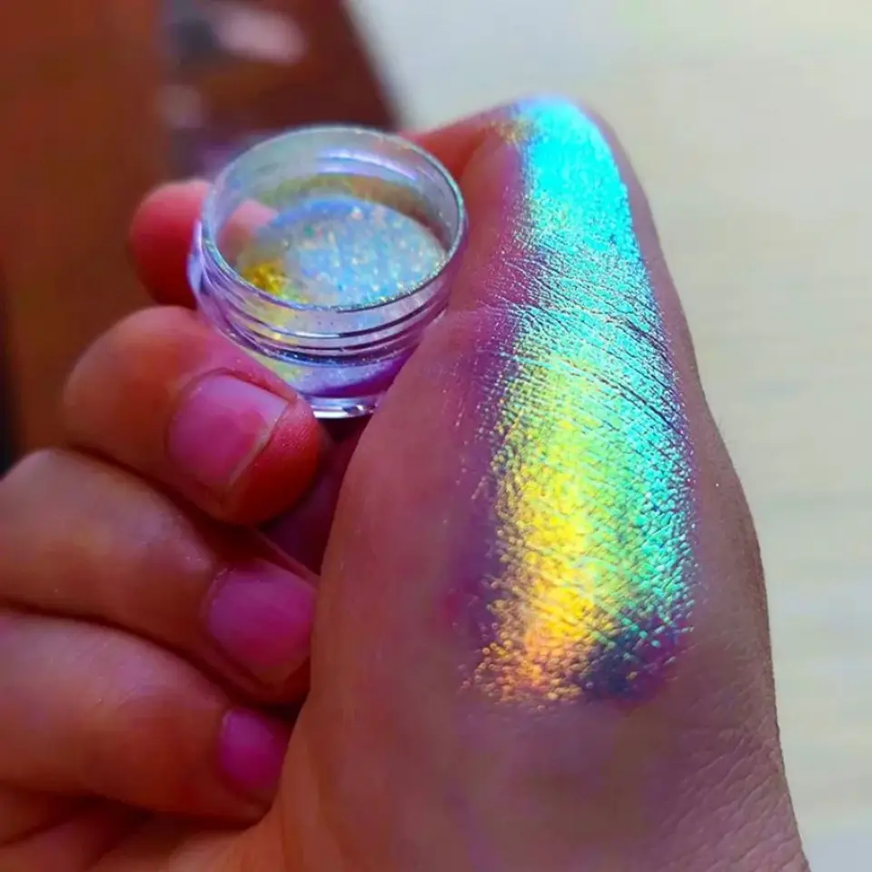 Polvo de espejo holográfico camaleón 35 colores, 1-2g, polvo mágico para frotar uñas, decoración navideña
