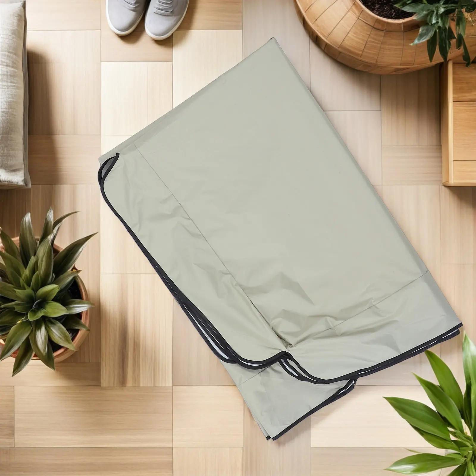 Waterproof Swing Canopy Replacement Polyester Pa Coating 190x132cm Beige Garden Swing Cover Dustproof Outdoor Patio