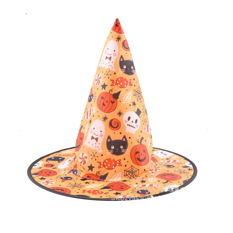 Halloween Hexenhut Schwarze Spinne Schädel Anime Hexe Stirnband Hut Party Kostüm Zubehör Frauen Breite Krempe Faltbare Spitze Kappen – Detail 7