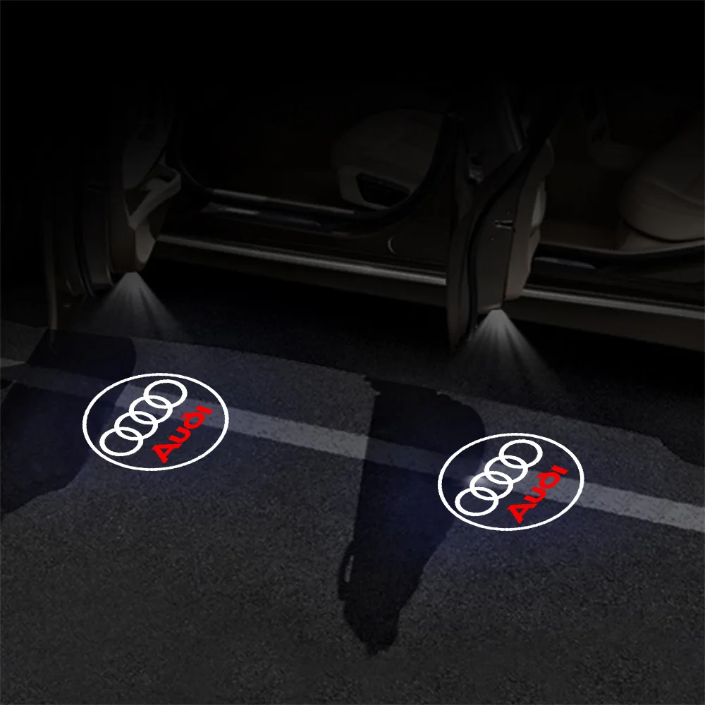 2PCS Car Door HD Wireless Welcome Lights For Audi A4 B7 A6 C7 B9 B6 A5 B8 C6 4F A5 A3 A1 Sline 8P A7 A8 S3 S4 8L Q6 Q4 B5 B3 B4 view 6