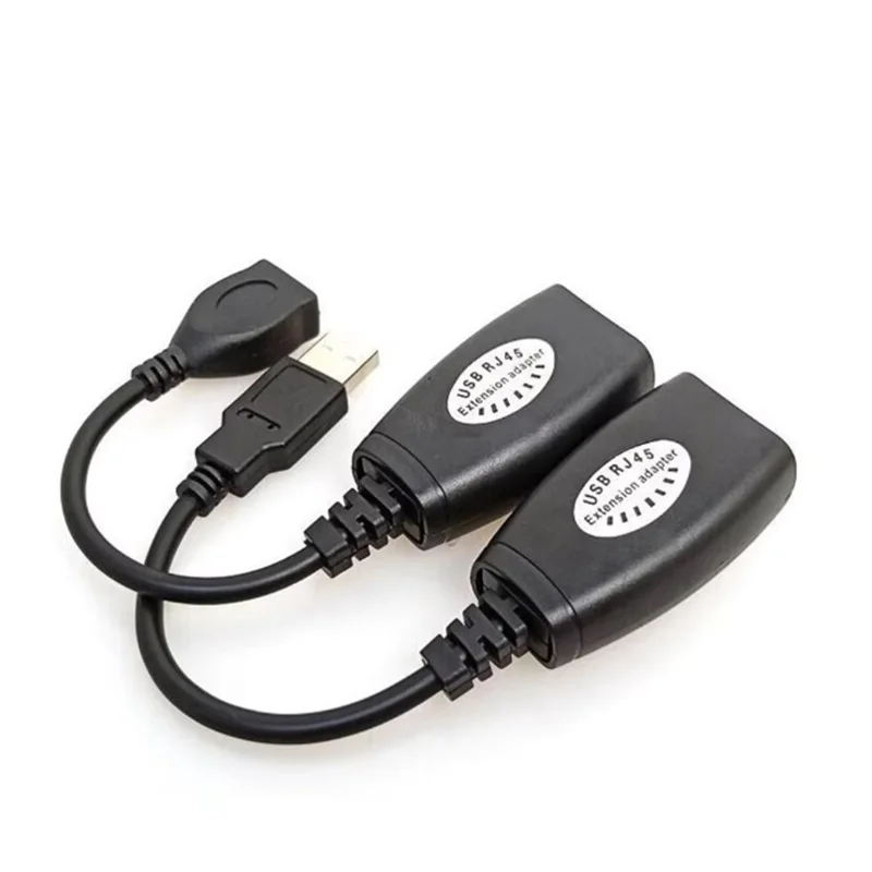 Сетевой удлинитель USB-RJ45 «папа-мама» USB-RJ45 LAN через шнур Cat5 Cat6 Адаптер удлинительного кабеля Ethernet 50 м