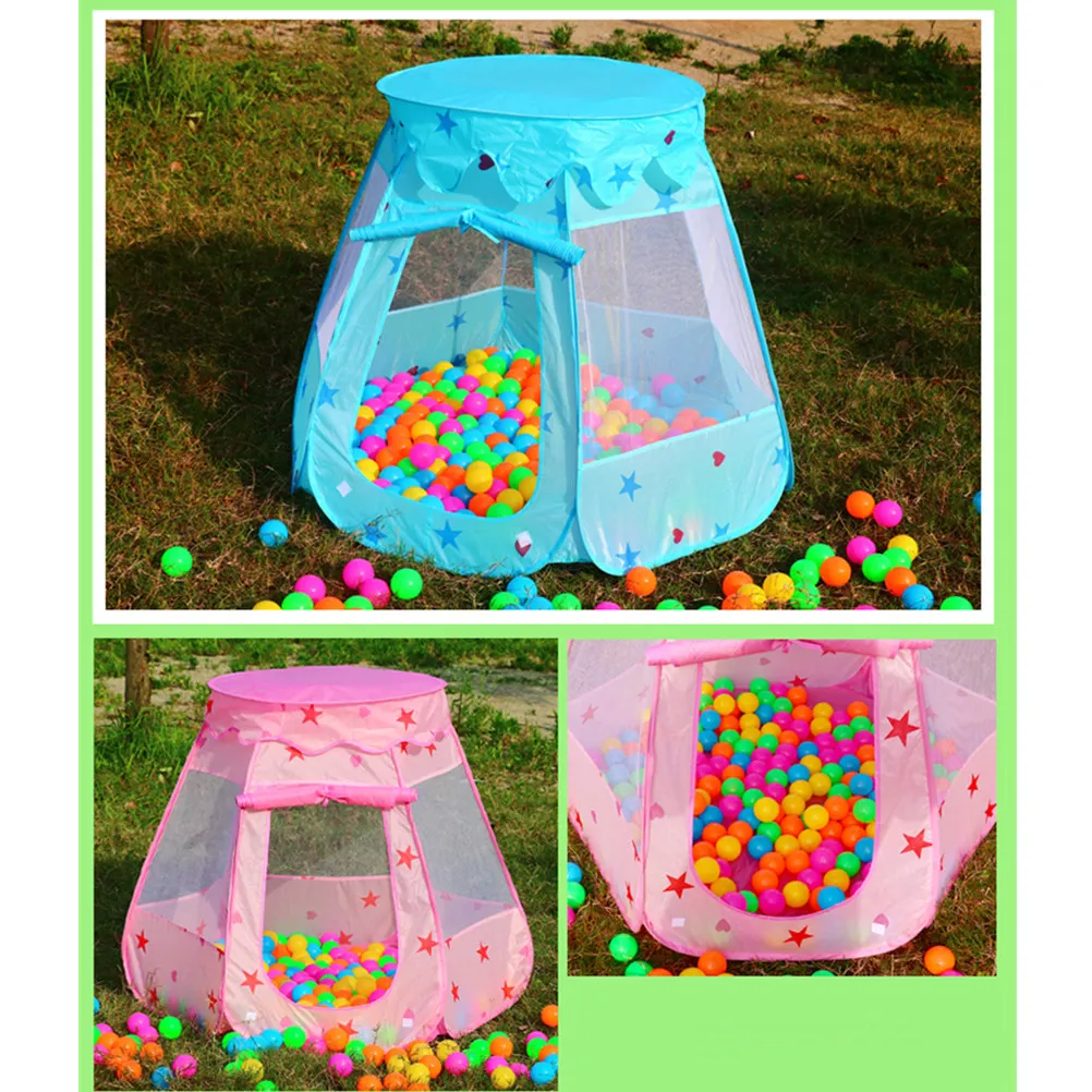 

Hexagon Children Play Tent Blue Lightweight Game House No Tools Required Smooth Surface Easy for Kids Ages 4 to 6