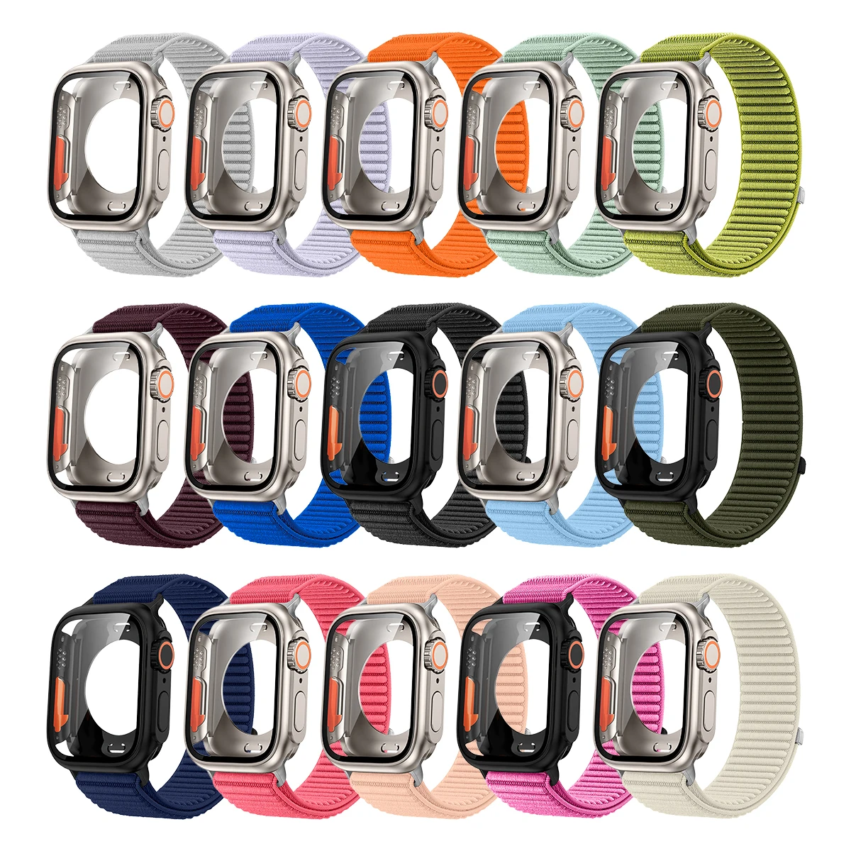 Gehärtete Glasabdeckung + Armband für Apple Watch-Gehäuse 46 mm 42 mm 45 mm 44 mm 41 40 mm Stoßstangenschutz für iWatch Serie 11 10 9 8 7 6 SE 5