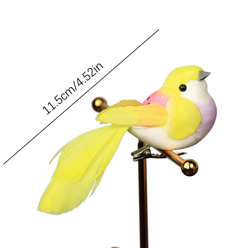 Juego de plumas de espuma Artificial para decoración del hogar, plumas de colores para pájaros, decoración de boda, 6 unidades