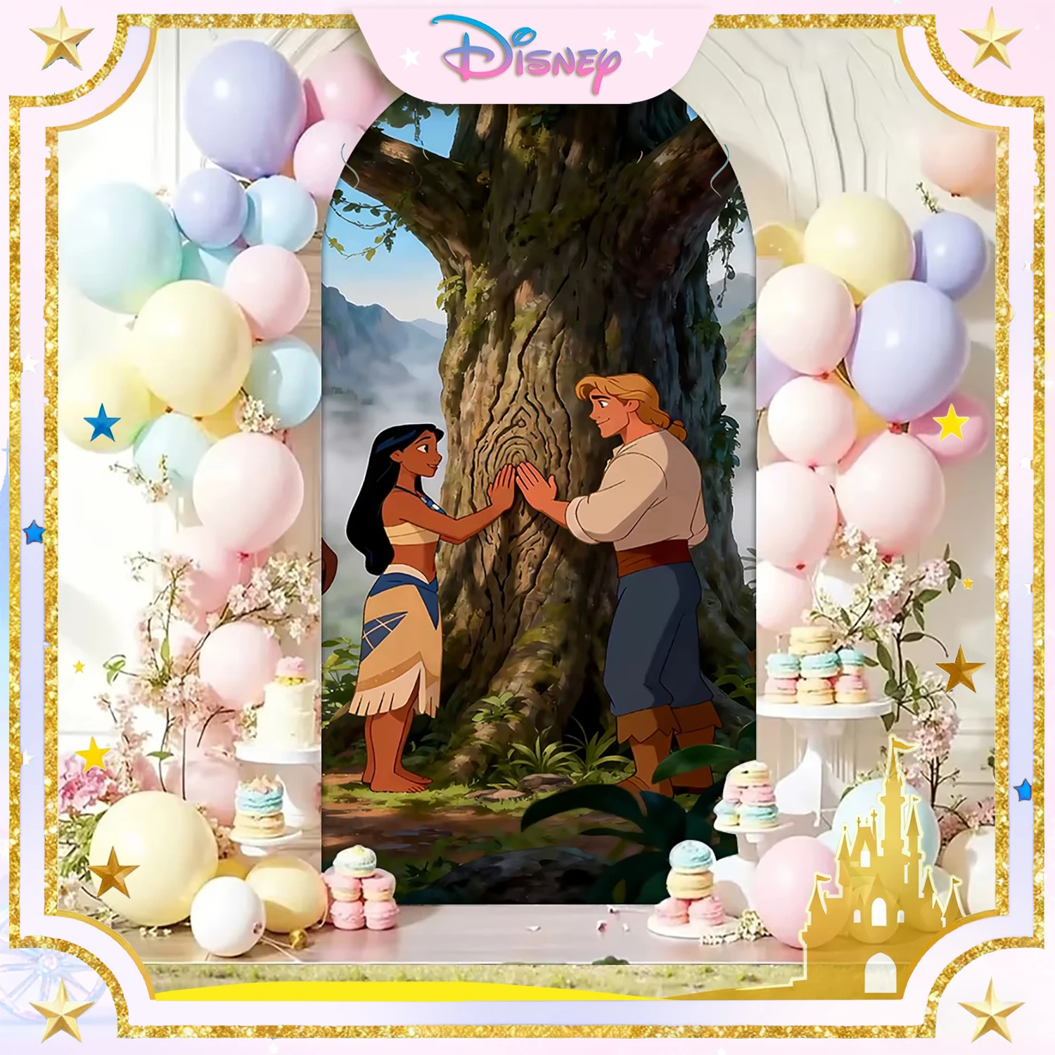 

Disney Moana Photo Backdrop Girls Princess Birthday Baby Shower Cartoon Vaiana Photography Backgrounds Party Decors