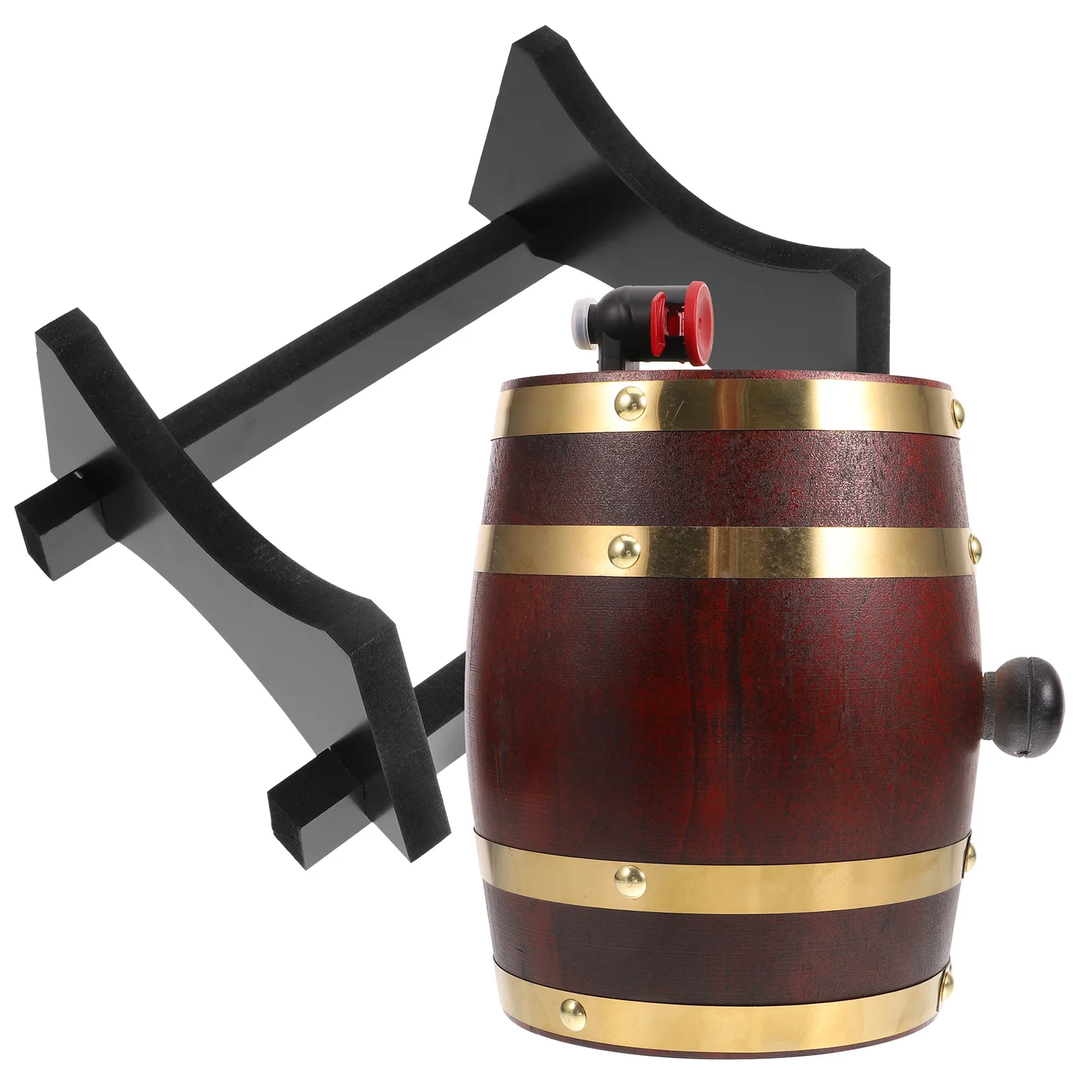 

1L Wooden Oak Beer Wood Red Holder Barrel Red Barrel Dispenser Container Reusable