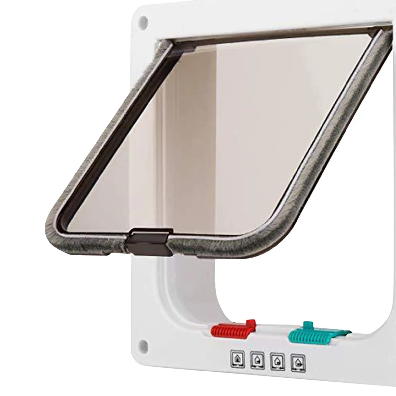Pet Door Doggie Gate Pet Supplies with 4 Ways Lock Cat Dog Flap Door for Screen Window Interior Exterior Doors Pet Feeder