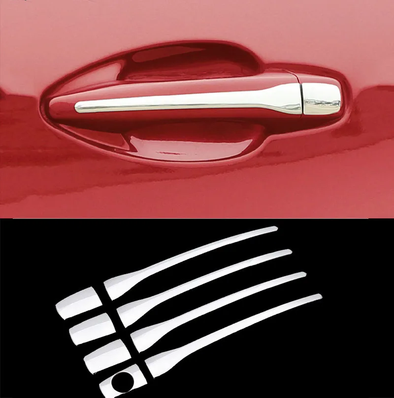 FIT FOR PEUGEOT 2008 3008 207 308 407 CITROEN C4 C6 CHROME DOOR HANDLE COVER TRIM MOLDING STAINLESS CAP BEZEL OVERLAY PROTECTOR