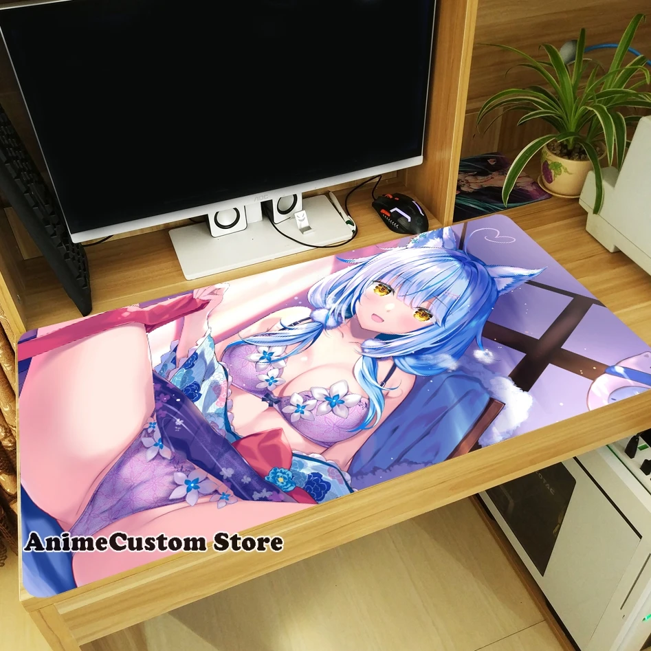 Grand tapis de souris Anime VTuber Hololive entreihana Lamy, Sexy Loli Girl, ordinateur portable, souris, polymères, table de cosplay, clavier, polymères Playvirus