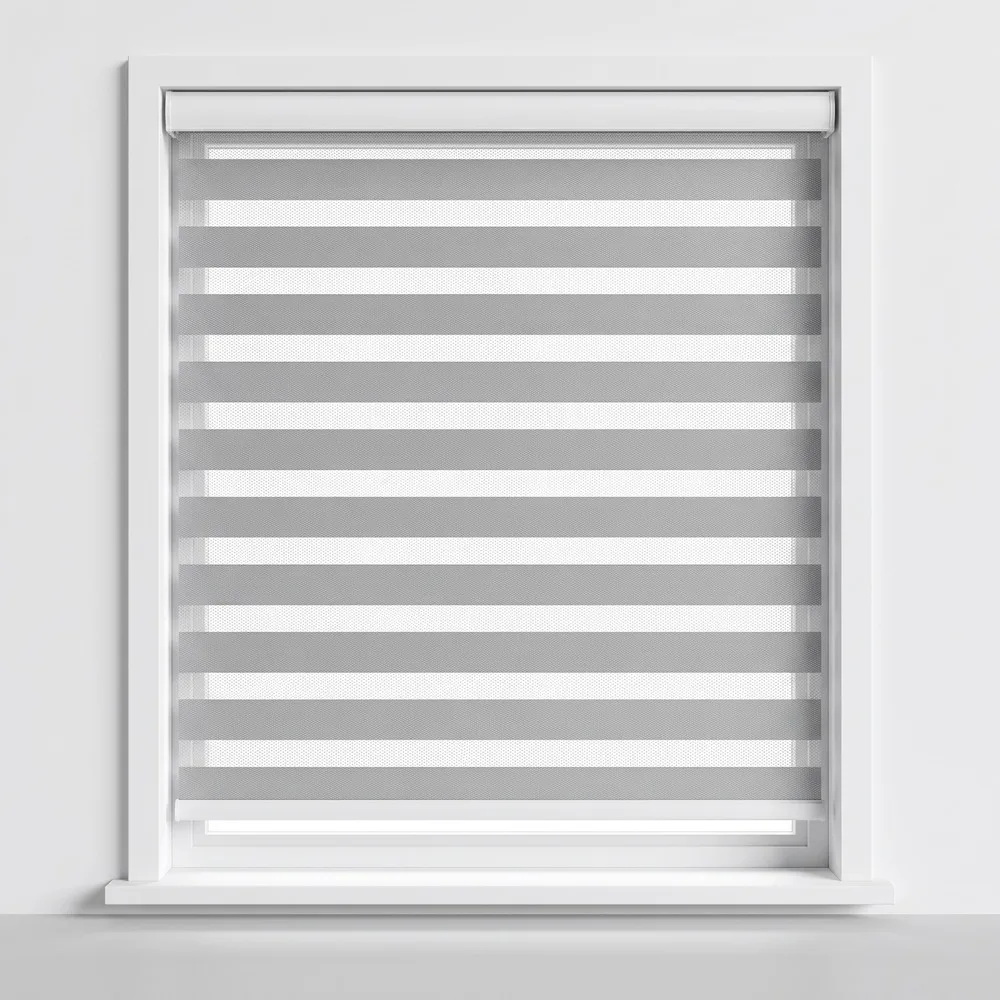 Zebra Roller Blinds High Blackout Fabric with Fine Sheer Bands, Dual Layer Light Filtering Window Shade for Home Office, Custom