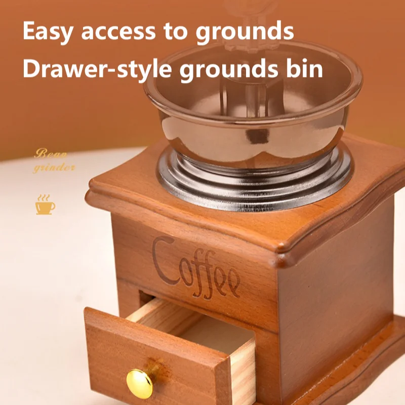 Small Retro Hand Cranked Coffee Machine For Household Use, Hand Grinder For Coffee Beans Kitchen Hand Grinder For Coffee Beans