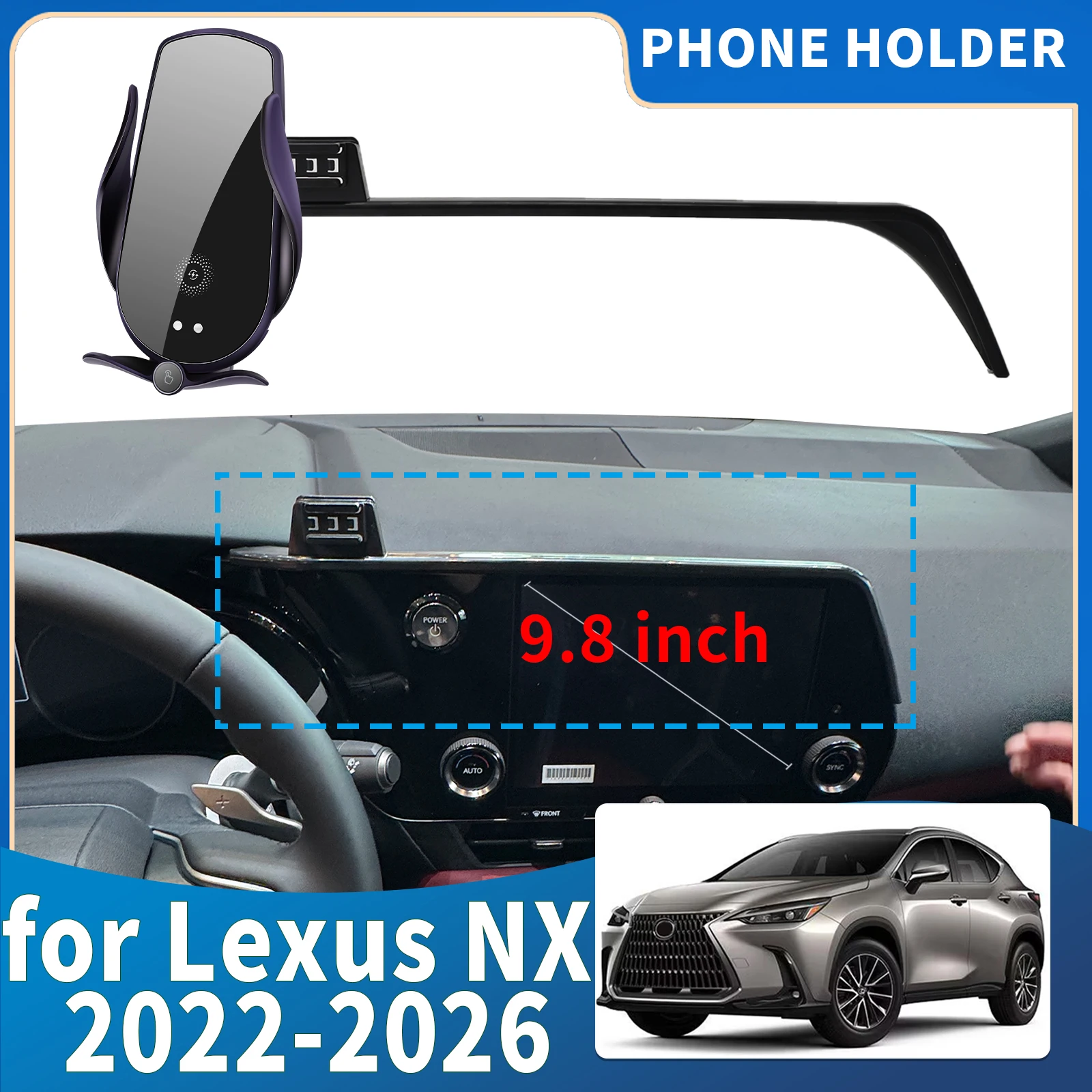 

fit for Lexus NX 2022 2023 2024 2025 2026 (14in/9.8in) Integrated Screen Mount Phone Holder Mount Car accessoires