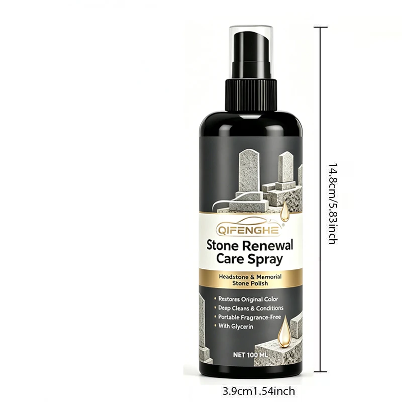 QIFENGHE 100ML Stone Renewal Care Spray Headstone Memorial Stone Polish Restorer Deep Clean Restore Original Stone Color
