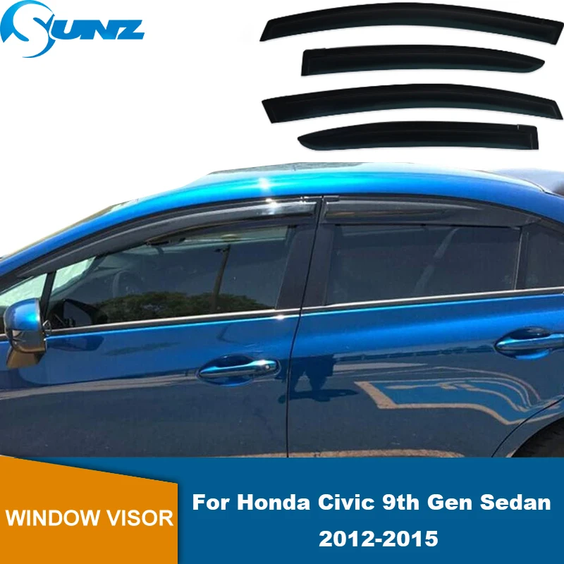 

Side Window Deflectors For Honda Civic Sedan 9th 2012 2013 2014 2015 Car Window Visor Vent Shades Sun Rain Guards Weathershileds