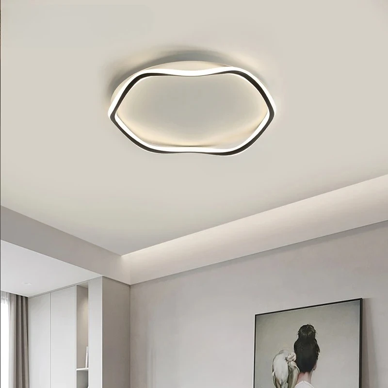 

Modern Creative Geometric Bedroom LED White Ceiling Lamp Remote Control Dimming for Living Room Dining Room Indoor Lighting