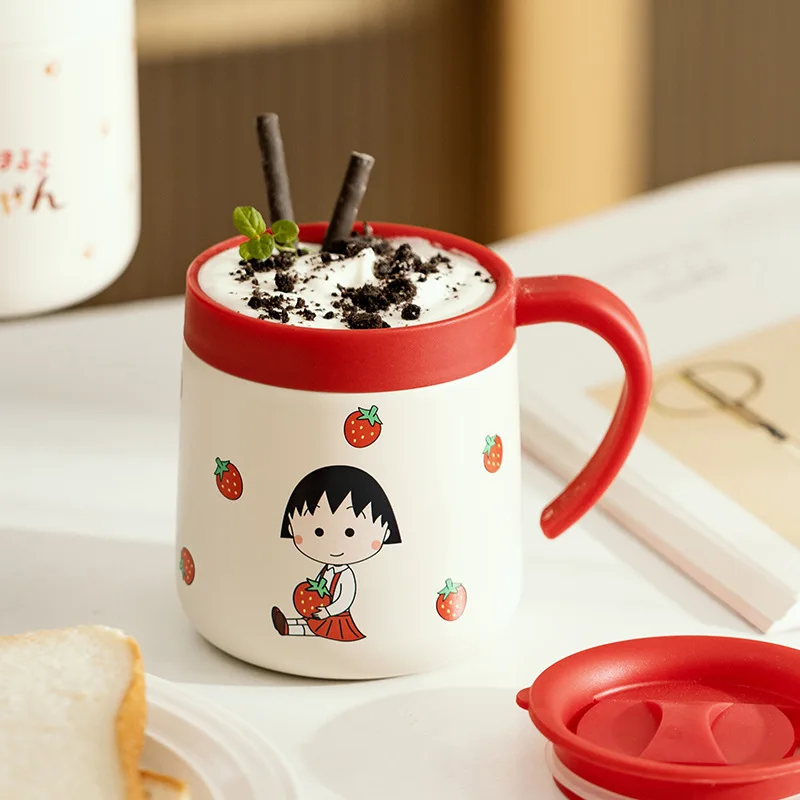 Kawaii Chibi Maruko-Chan Anime Cartoon Stainless Steel Insulated Cup Office Water Cup Cool Cup Give Gifts To Girlfriend