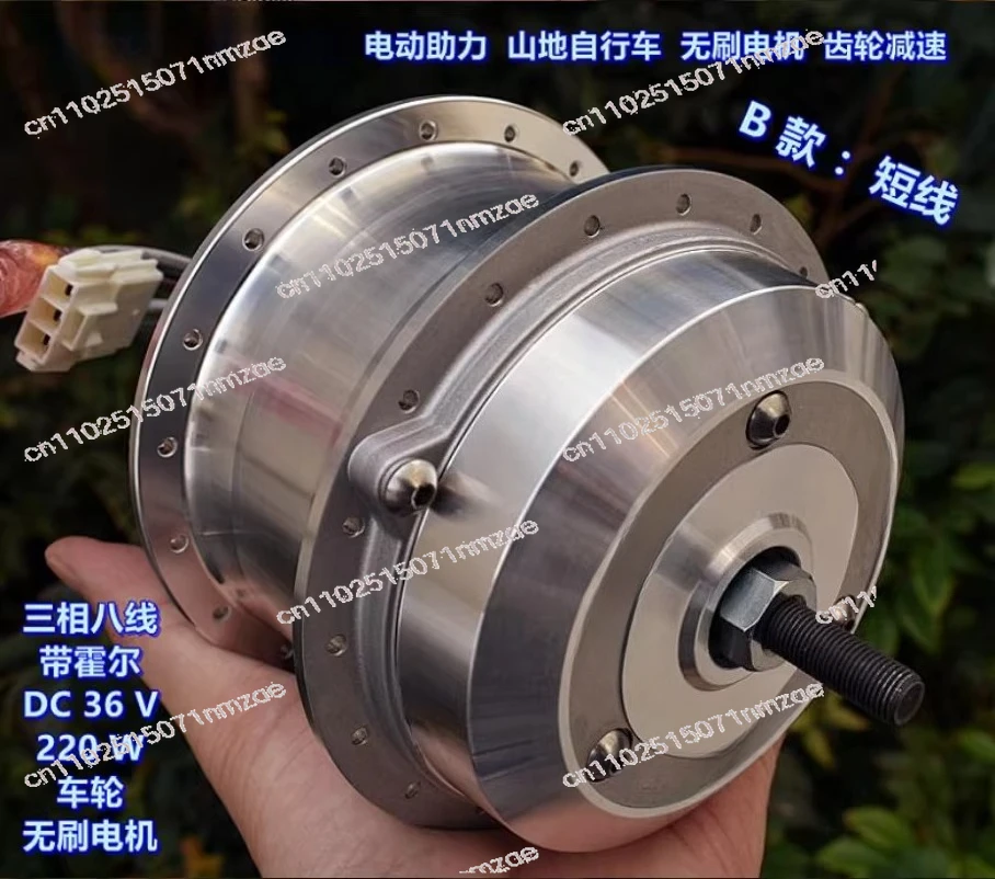 Electric Assisted Mountain Bike Brushless Wheel Motor Unidirectional Clutch Gear Reduction Three-phase Eight Wire Brushless