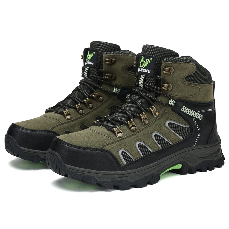 

Men's High Top Hiking Shoes Outdoor Mountaineering Climbing Shoes Man Non-slip Adventure Sneakers Durable Trekking Hunting Boots