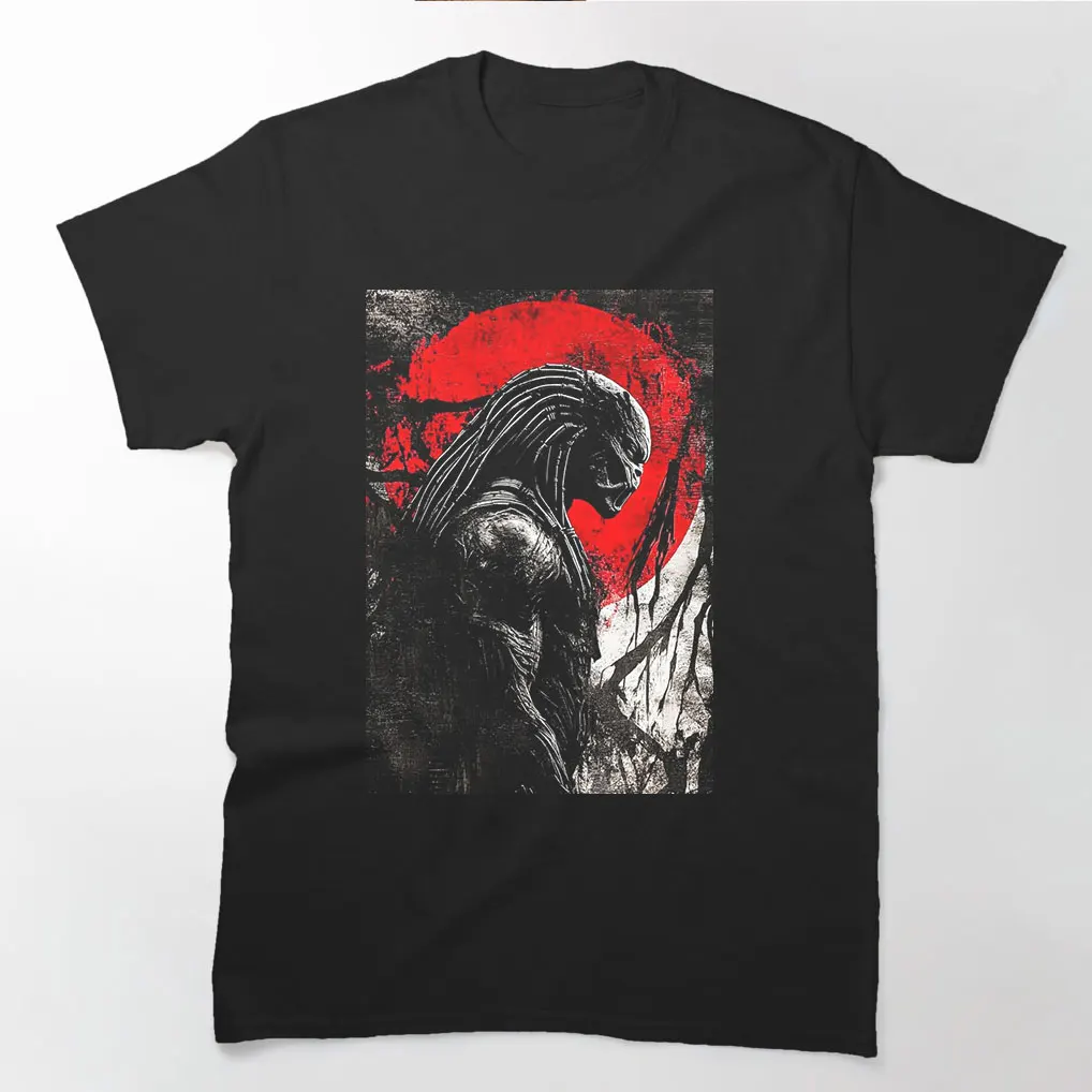 

Retro Horror Sci-Fi Predator Gift T shirt Jungle Hunter Alien Warrior tee 0731 Short Sleeve Graphic Clothes All size Tops S-6XL