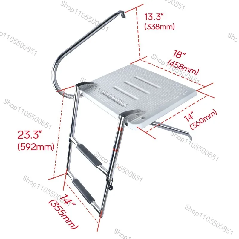 Top Quality Swimming Pool Stainless Steel Welded Steps Marine Steps 2 sections