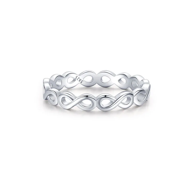 Apexelle Fashion Jewelry 925 Sterling Silver Rings For Women Infinite Link Band Ring Personality Accessories Fine Jewelry
