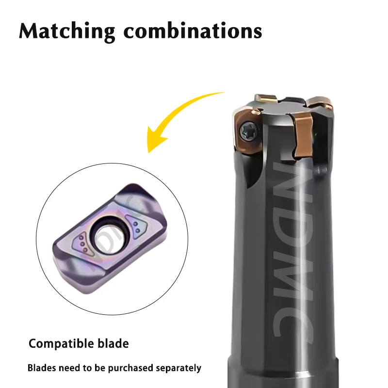 LNMU02 LNMU03 CNC Bubut Dua Sisi Pisau Paduan Keras Sisipan Penggilingan EXN02R EXN03R Batang Pemotong Penggilingan Pakan Cepat Diameter Kecil