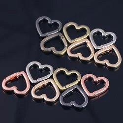 5Pcs Metal Heart Shape Ring Openable Keyring Leather Craft Bag Belt Strap Buckle Trigger Snap Clasp Clip Connector Accessory
