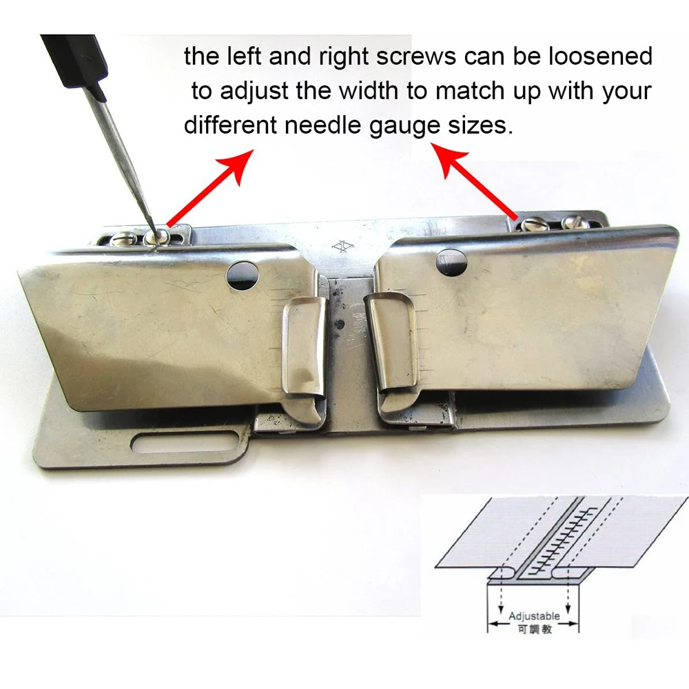 Zipper Attachtment & Folder, Upper Zipper Hemming Attachment for Industrial Double Needle Sewing Machines, Juki 1560,Consew 339+