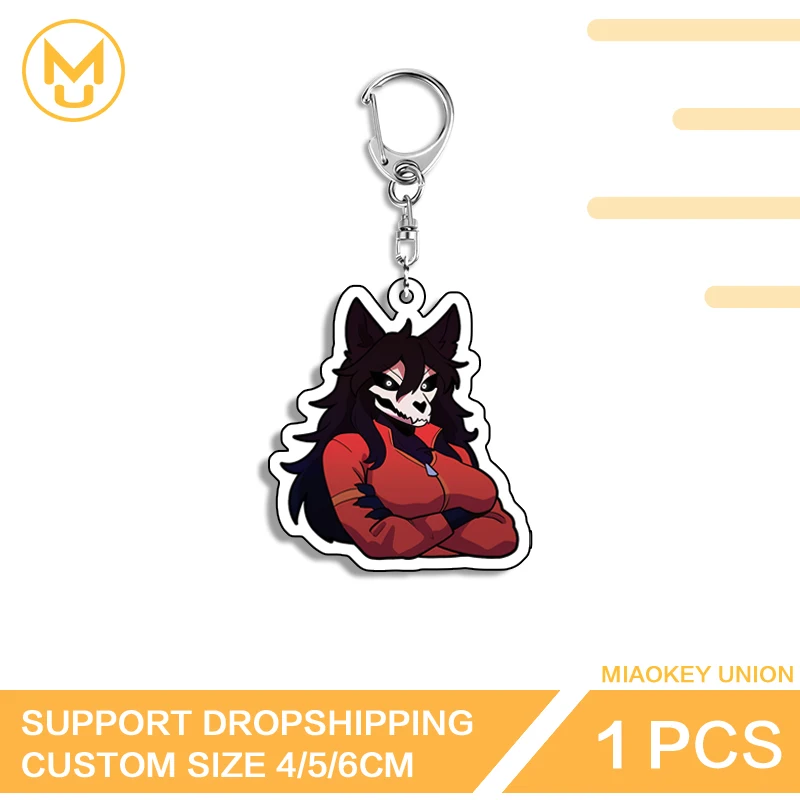 Furry Mal0 Anime Character Photo Keychain Cartoon Unique Novelty Enchanting Keyring Stainless Steel Chain For Lover Couple