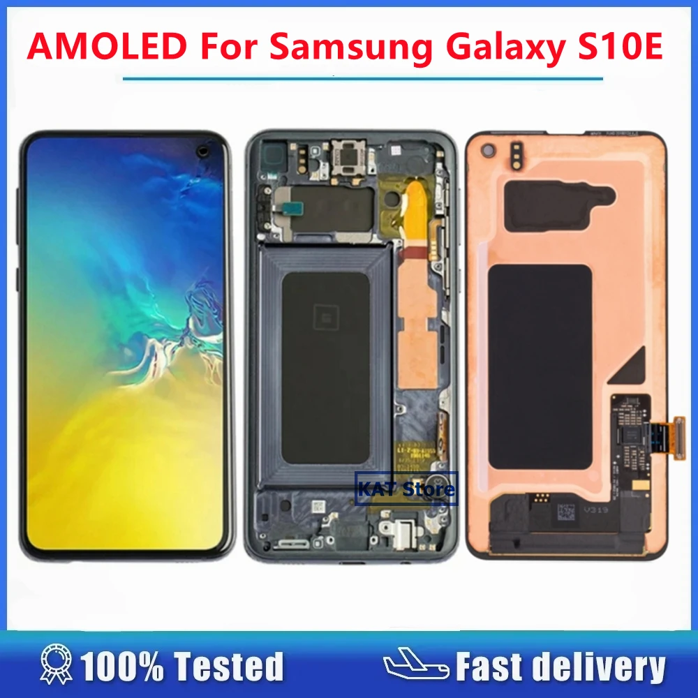 

AMOLED LCD Screen For Samsung Galaxy S10E Digitizer Full Assembly With Frame Replacement