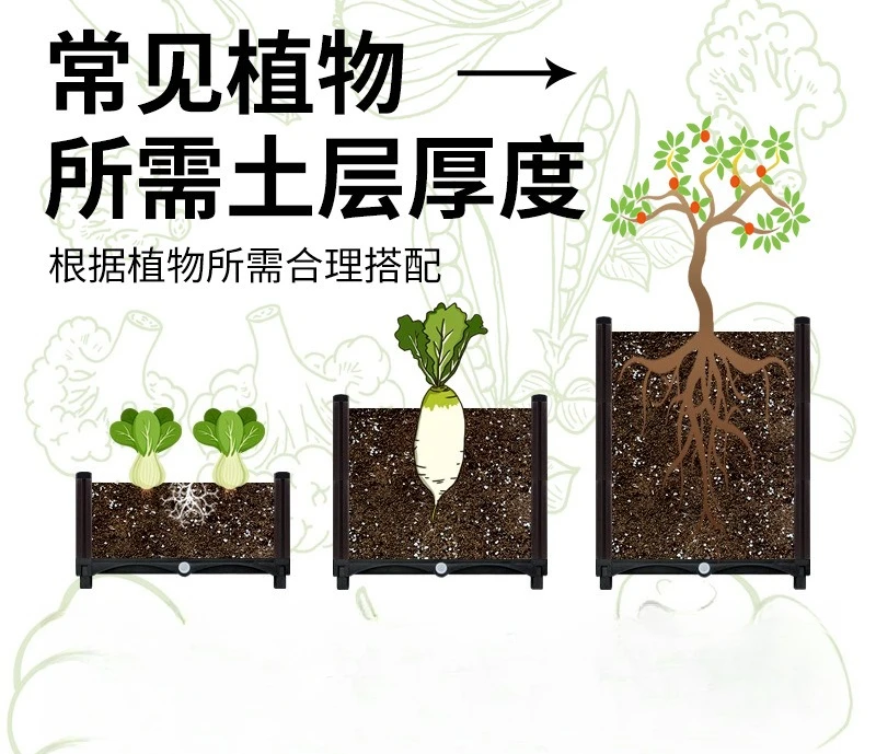 Plastic Raised Garden Bed with Legs Raised Bed with Drainage Holes Propagation Box for Patio Flower Fruit Herb Vegetable Growing