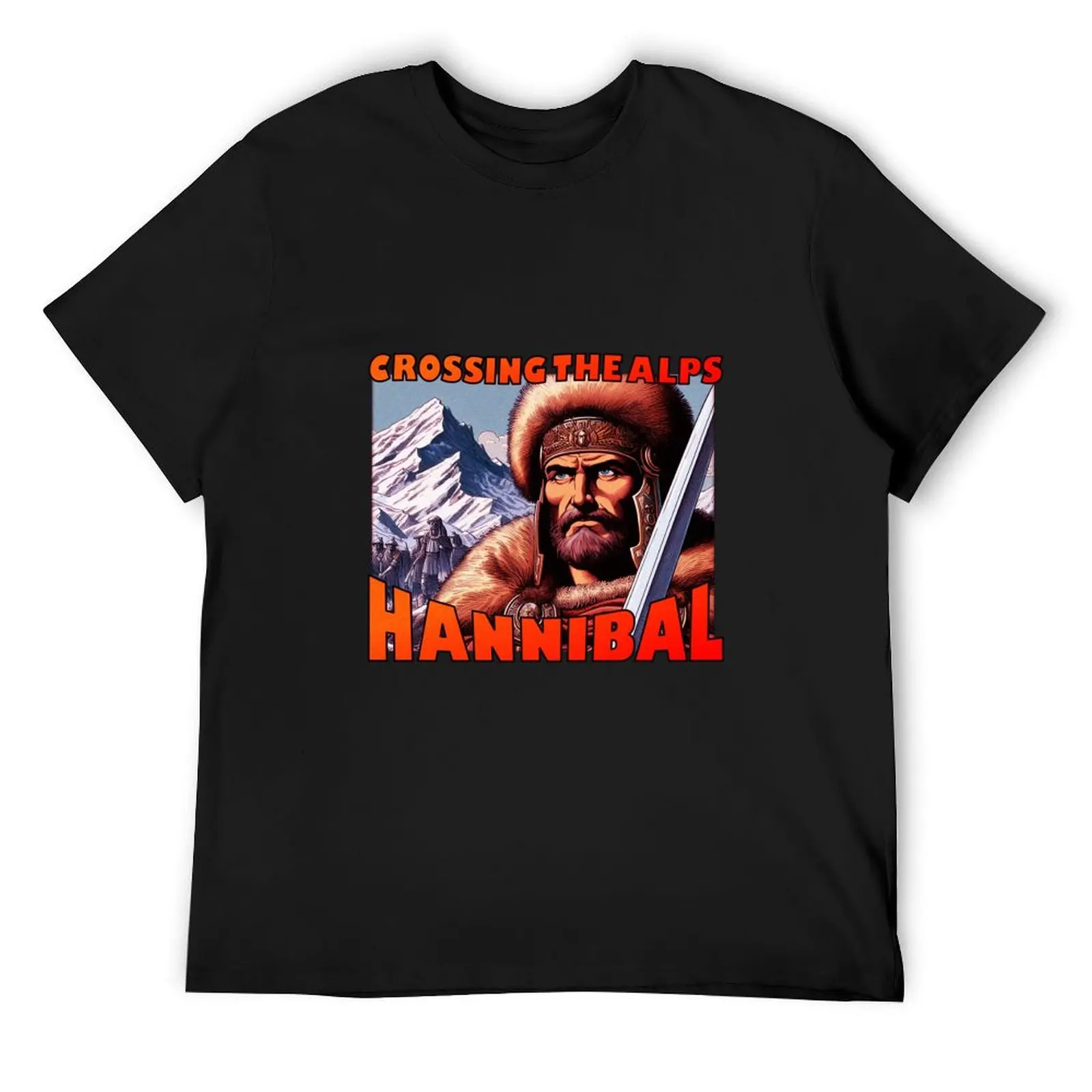 

Hannibal Barca: Crossing the Alps T-Shirt boys whites tees basketball graphic tees Men's t-shirts