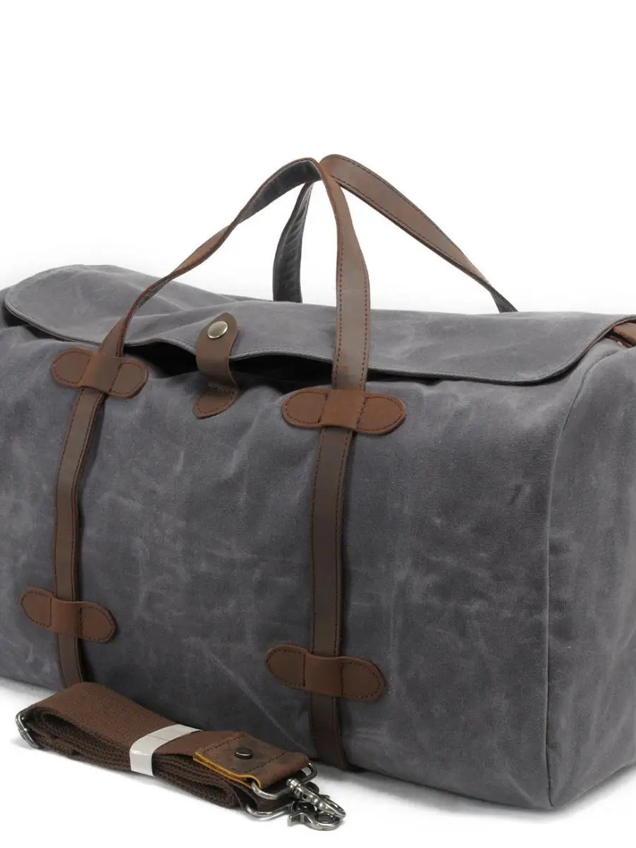 

New Wax Printed Canvas Bag Women's Handbag Casual ort D Travel Bag Cotton Material with Handle Pure Color Pattern