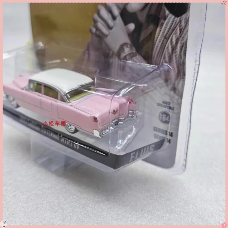 Greenlight 1:64 مقياس 1955 Cadi Fleetwood Series 60 الوردي طبعة سبيكة سيارة نموذج مجموعة ثابتة زينت هدايا العيد اللعب