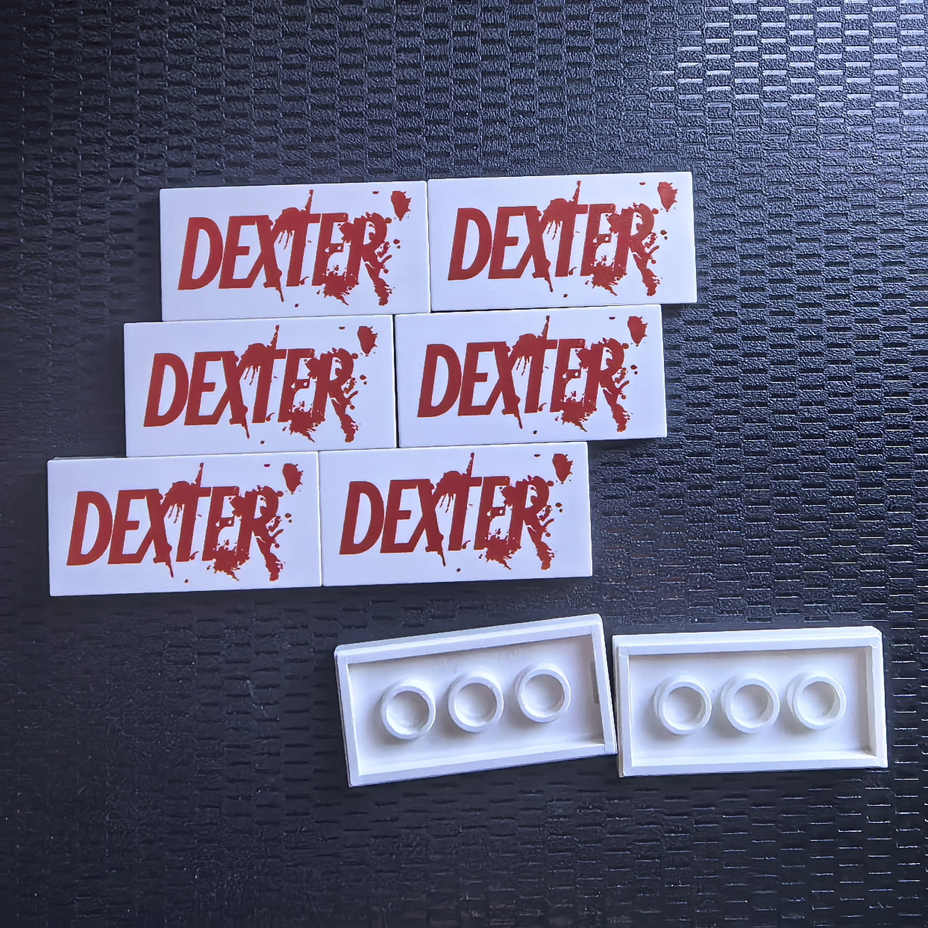 5 PCS of 87079 red assembled building blocks 2x4 flat printing letters, text, and pattern customization